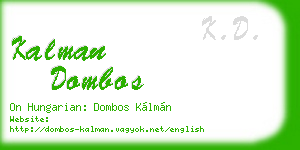 kalman dombos business card