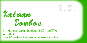 kalman dombos business card